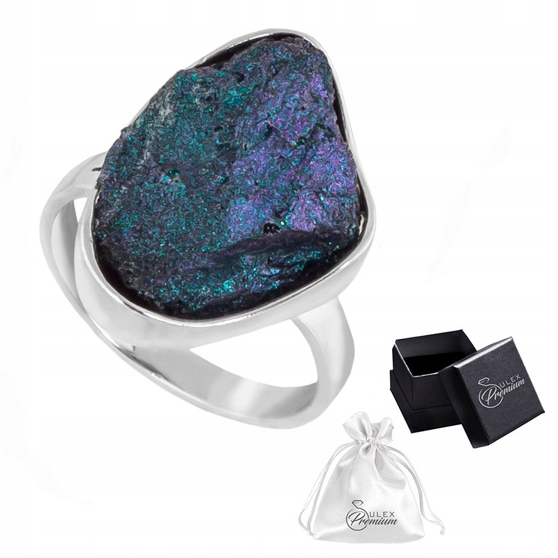 Pierścionek srebrny pr. 925 Elegancki Pierścień Piryt Zielony r. 18