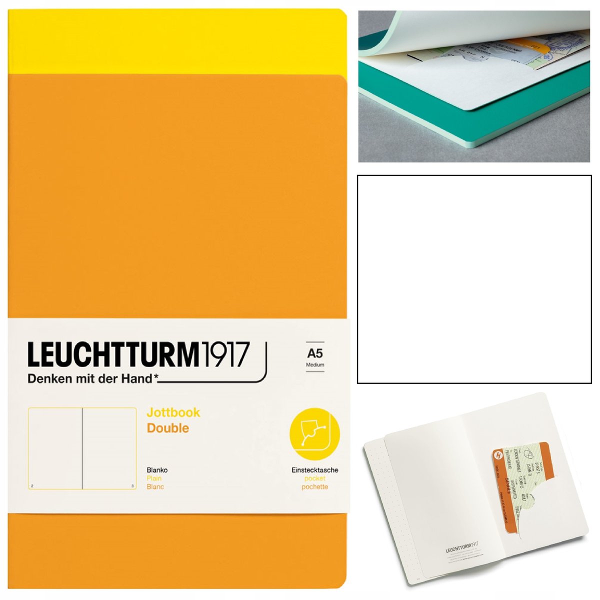 LEUCHTTURM1917 Notatnik Notes A5 Gładki Jottbook zeszyt szkicownik DWUPAK