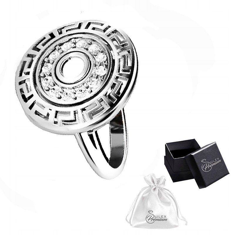 Pierścionek Rodowany Srebro 925 GRECKA DROGA z Cyrkoniami dla Niej r. 26