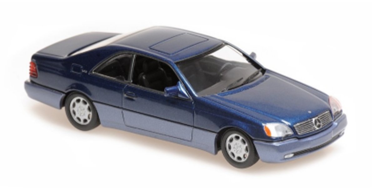 Mercedes-Benz 600Sec Coupe 1992 Blue Metallic 1:43 Minichamps