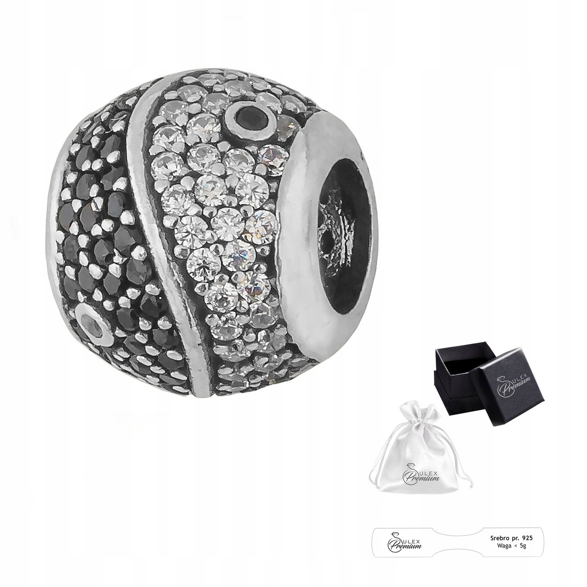 Charms srebro pr. 925 Zawieszka do Bransolet Modułowych Yin Yang Równowaga