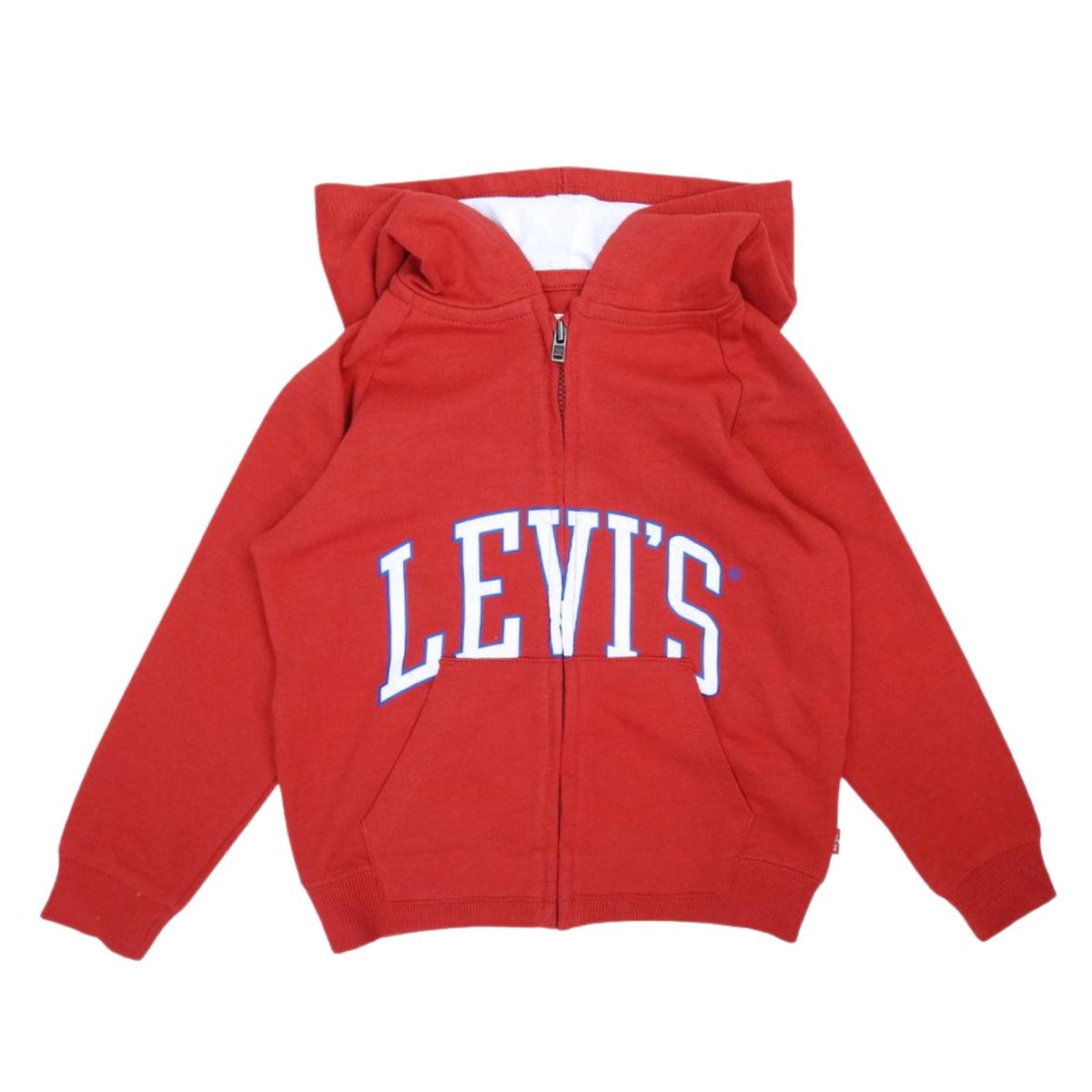 Bluza dziecieca Levi's z kapturem rozsuwana dresowa czerwona-92