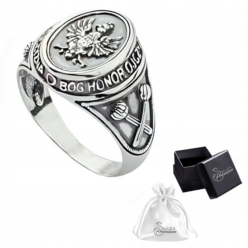 Sygnet Patriotyczny srebro pr. 925 BÓG HONOR OJCZYZNA Buławy r. 18