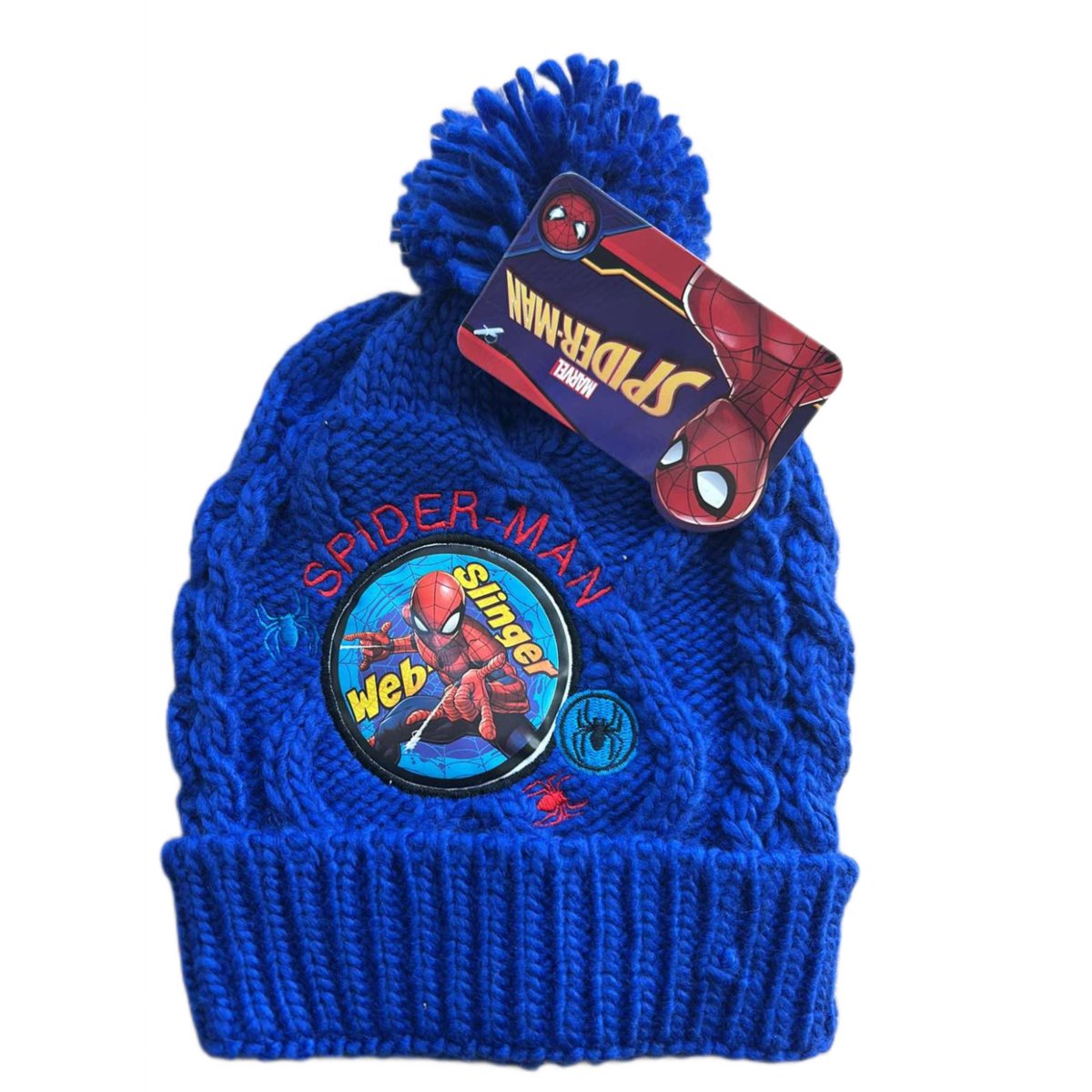 Czapka dziecięca Marvel Spiderman dla chłopca zimowa z pomponem