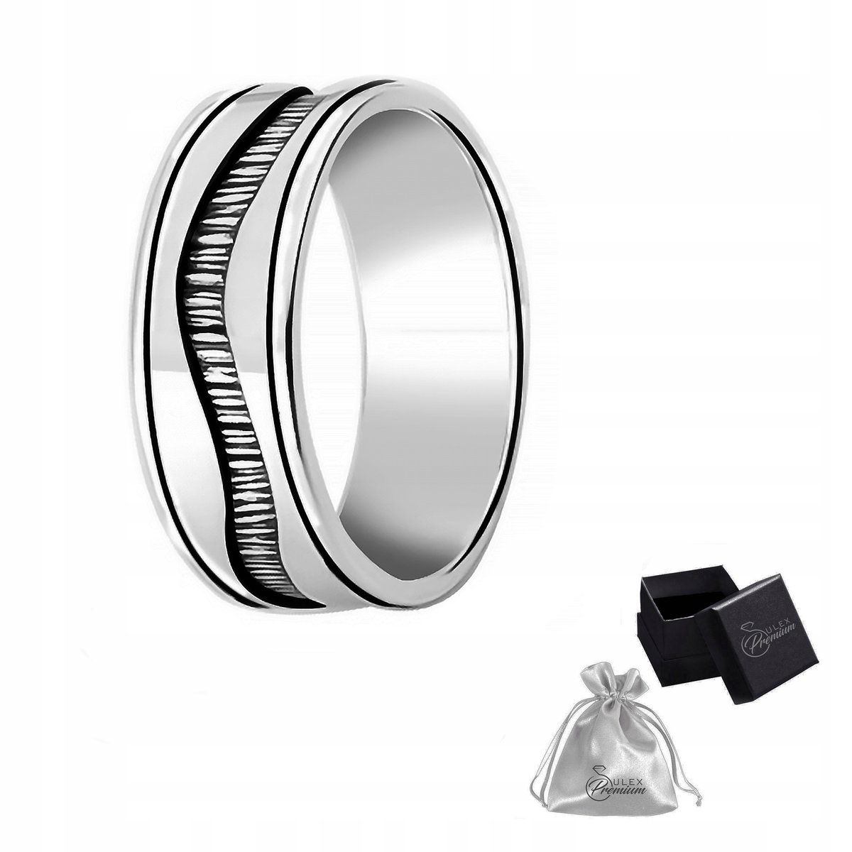 Obrączka srebrna pr. 925 Pierścionek Polerowany FALA szer. 7 mm r. 15