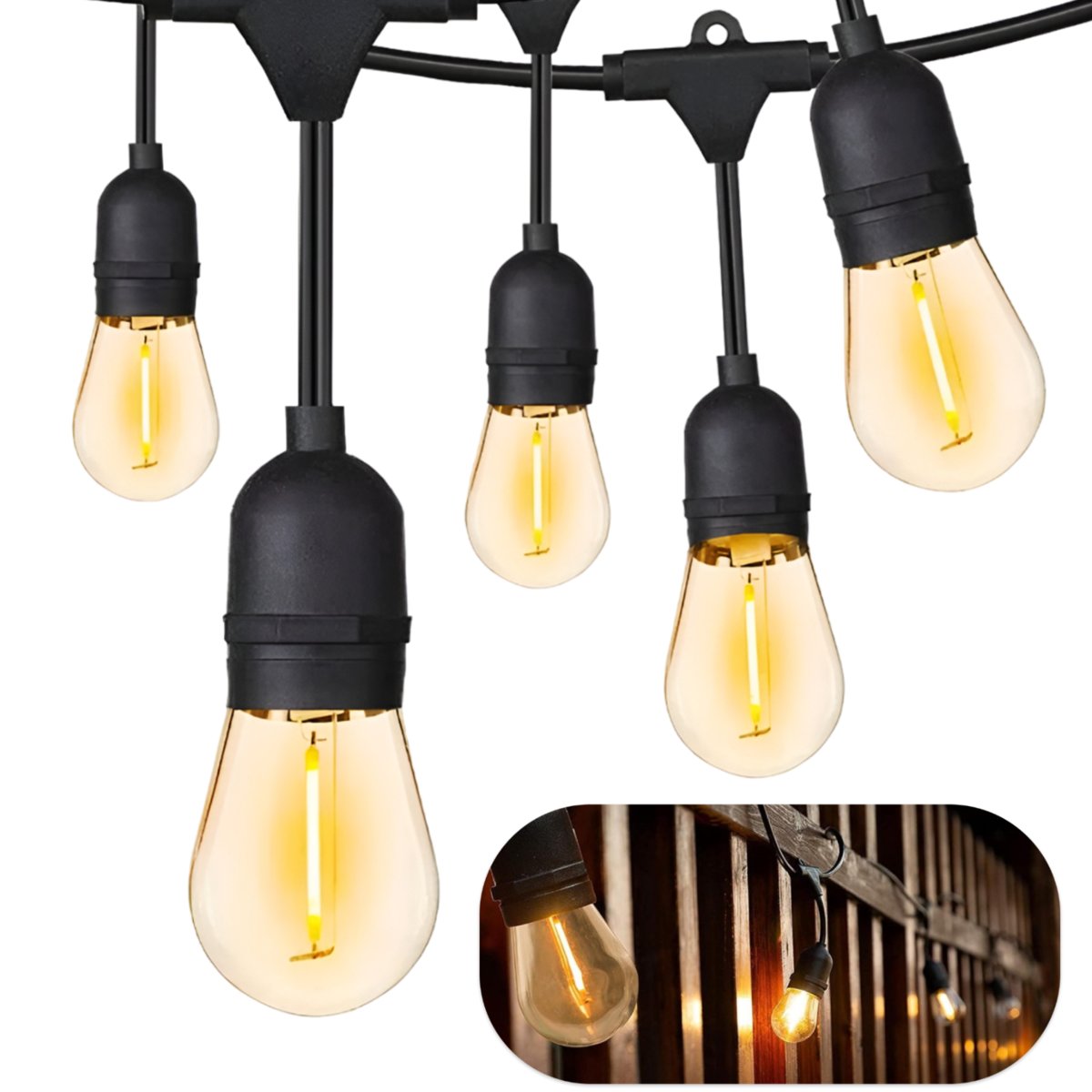 Girlanda LED ogrodowa lampki 15 szt świetlna zewnętrzna 15 m żarówek E27