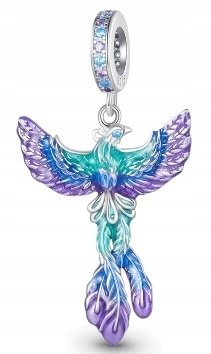 SREBRNY CHARMS FENIKS ZAWIESZKA WISIOREK BEADS SREBRO 925 KORALIK