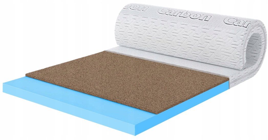 Nakładka na materac 160x200 TOPPER nawierzchniowy z gumką CARBON Kokos H3