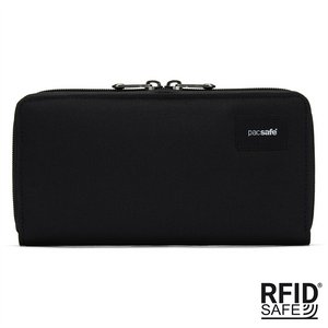 Portfel damski duży RFID Pacsafe - czarny