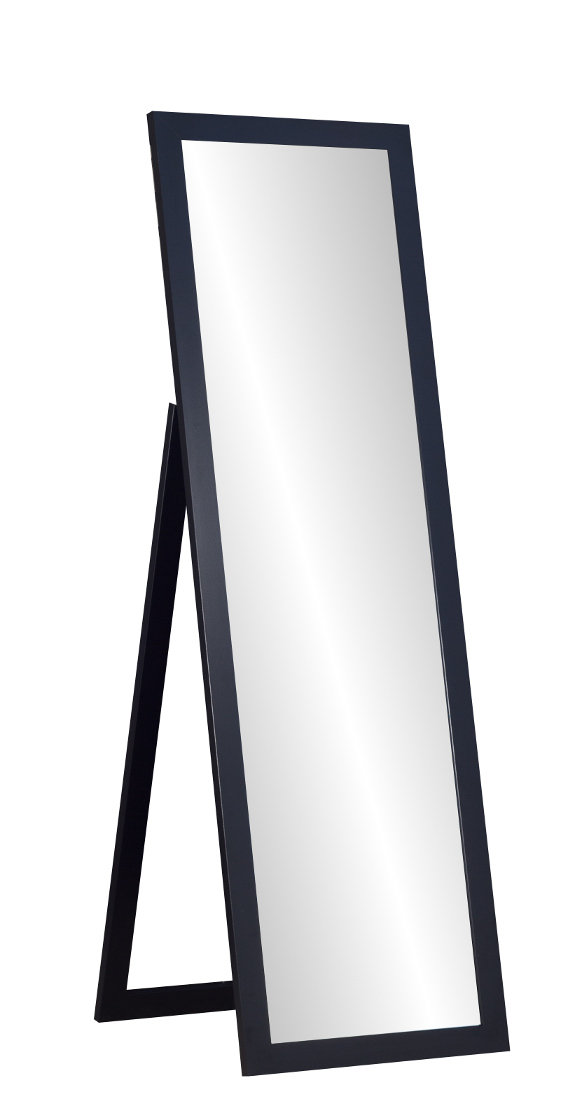 Duże lustro stojące 170x50 cm rama CZARNA PREMIUM