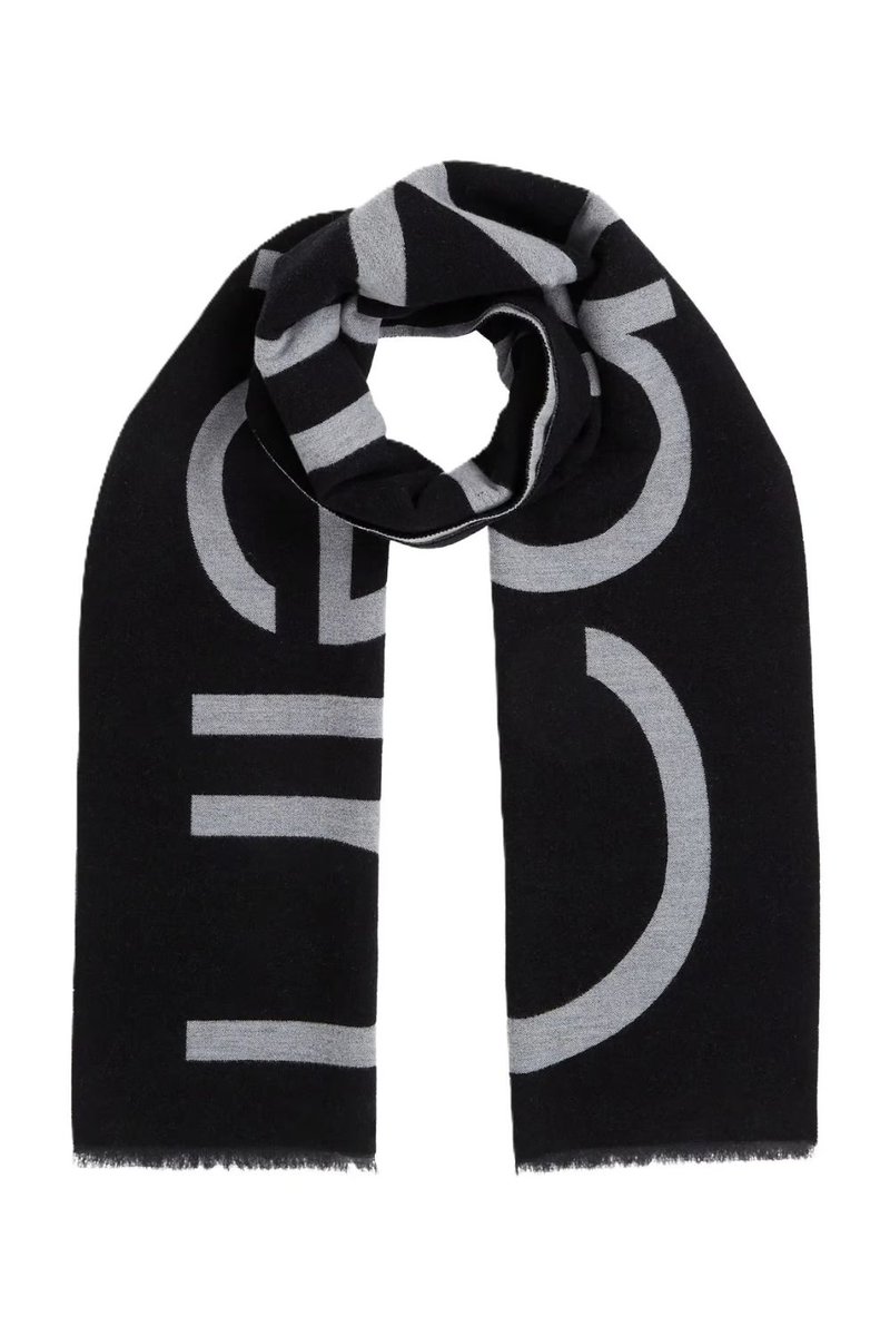 Szalik damski Calvin Klein Fringes 2-Tones Wool Blend wełniany