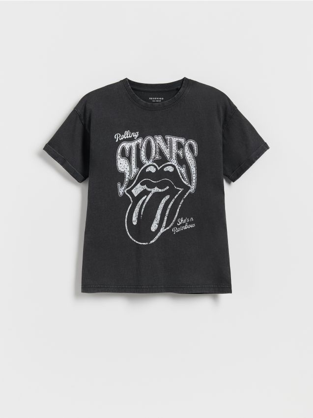Reserved - T-shirt ROLLING STONES - ciemnoszary