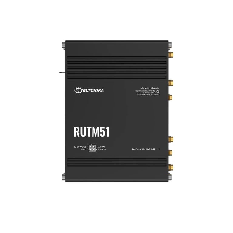 Teltonika RUTM51 router bezprzewodowy Gigabit Ethernet Dual-band (2.4 GHz/5 GHz) 5G Czarny