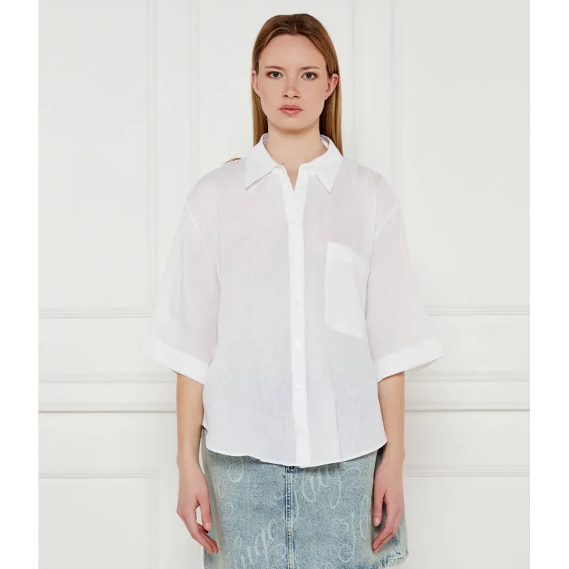 HUGO Lniana koszula Evona Loose fit