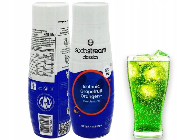 Syrop SodaStream Izotonik Isotonic Grejpfrut Pomarańcza Koncentrat do Saturatora 440 ML