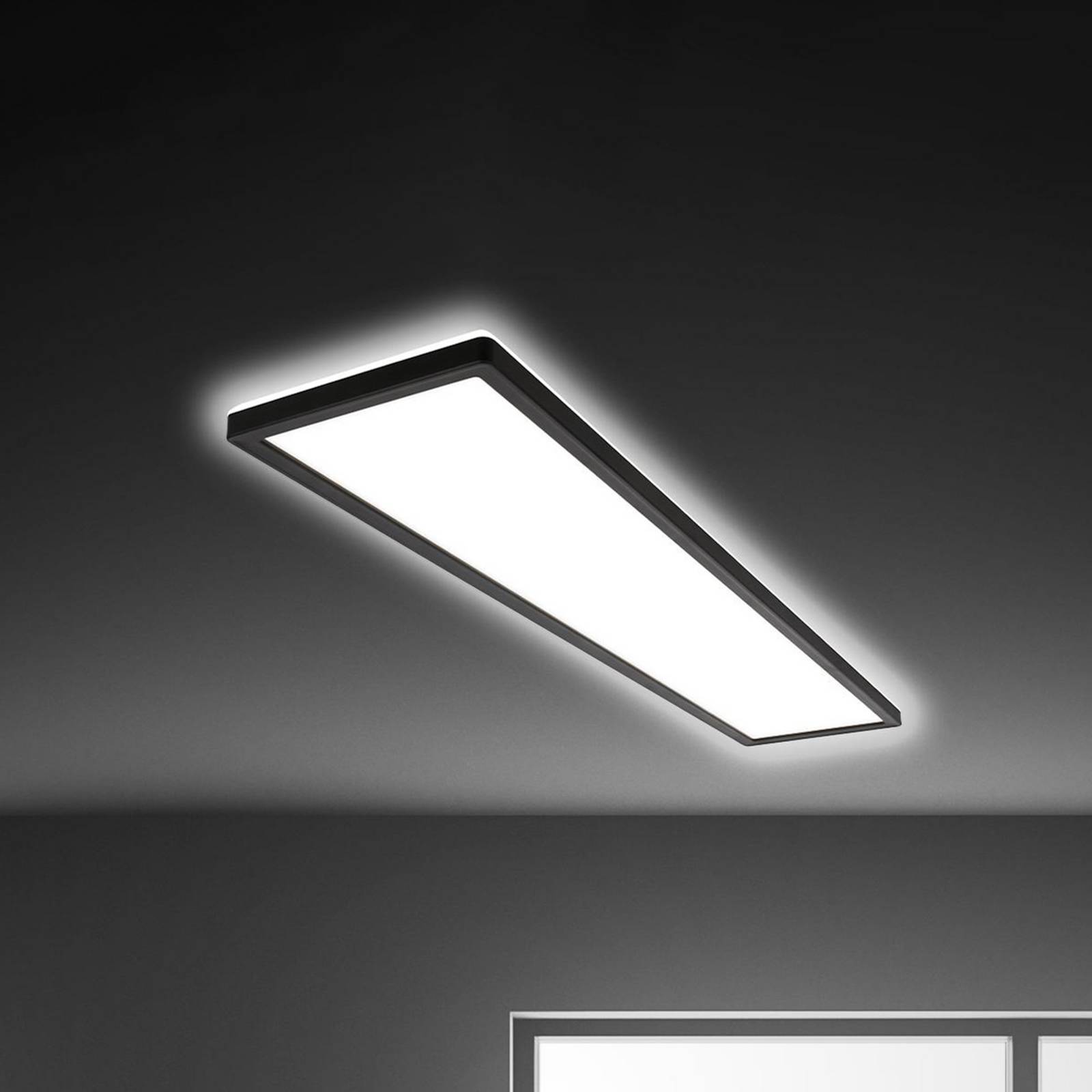 Briloner Lampa sufitowa LED Tava, czarny, salon / jadalnia, tworzywo sztuczne, nowoczesny
