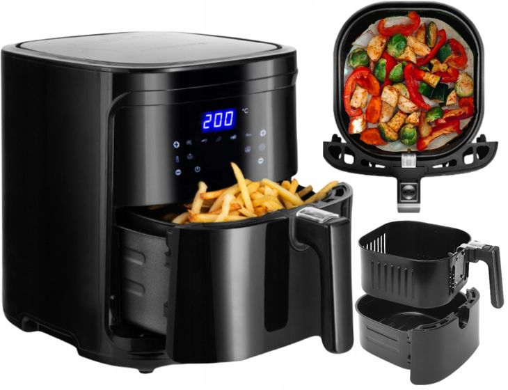 Frytkownica 7l Beztłuszczowa Mocna 1900w Air Fryer Frytownica Mięso Hit