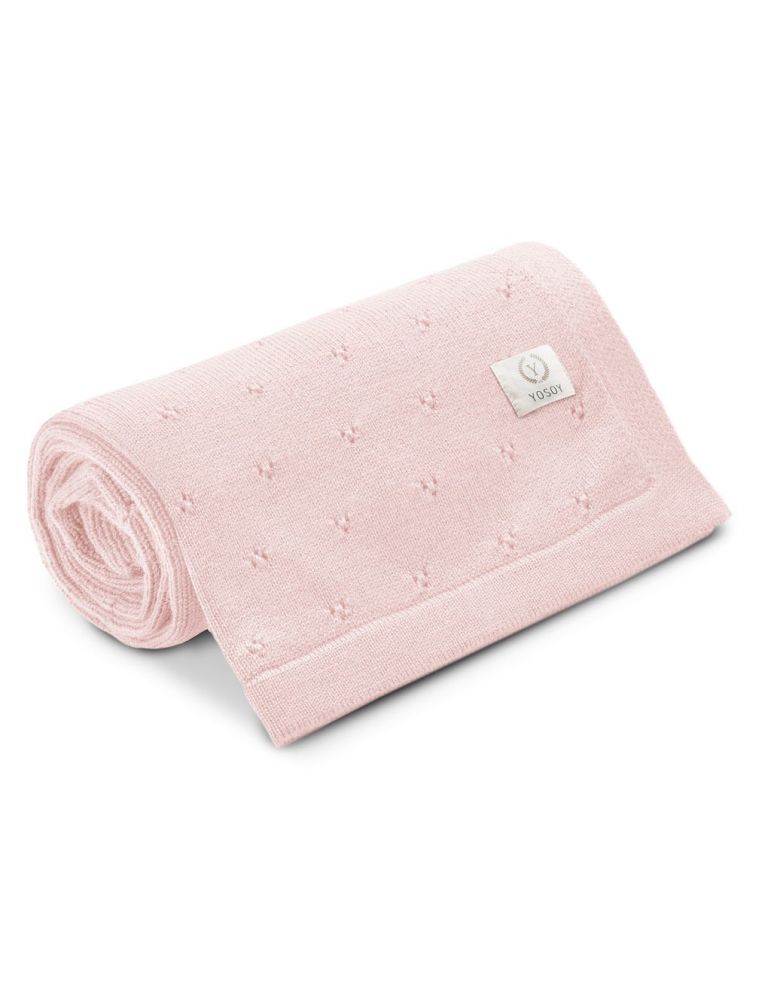 Yosoy Koc dziany 100% merino wool jersey pudrowy róż