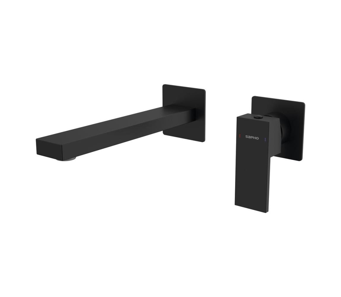 Sapho - Kran do umywalki do montażu podtynkowego CUBEMIX matowy czarny