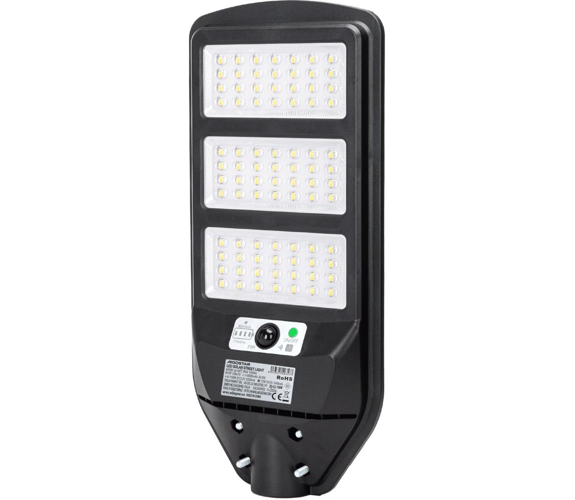 Aigostar - LED Solarna lampa uliczna z czujnikiem LED/150W/3,2V+ pilot