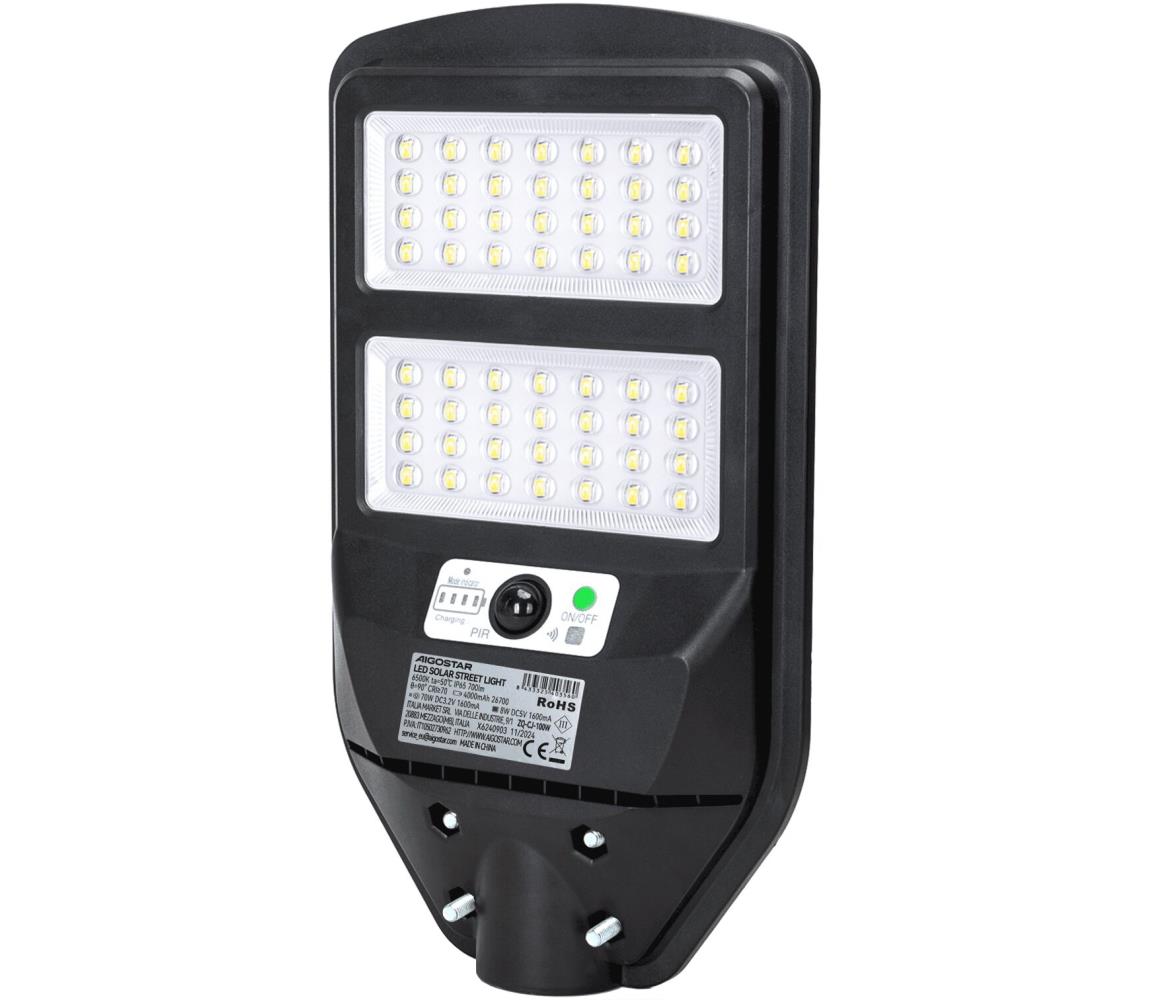 Aigostar - LED Solarna lampa uliczna z czujnikiem LED/70W/3,2V 4000mAh6500K + pilot