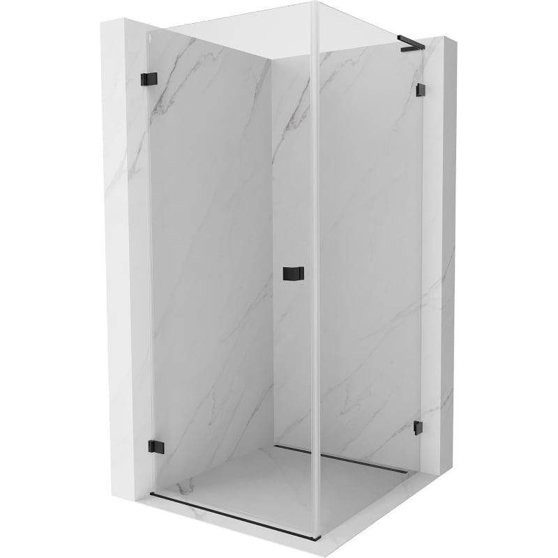 Mexen Lunar-B L kabina prysznicowa uchylna lewa 70 x 70 cm, transparent, czarna - 832L-070-070-70-00-L