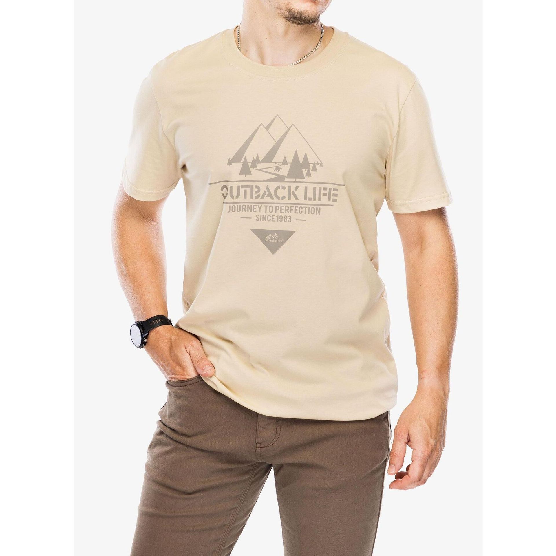 Helikon tex T-Shirt (Outback Life) - Cotton - Beżowy - M/Regular (TS-OBL-CO-13-B04) HE.TS-OBL-CO-13-B04