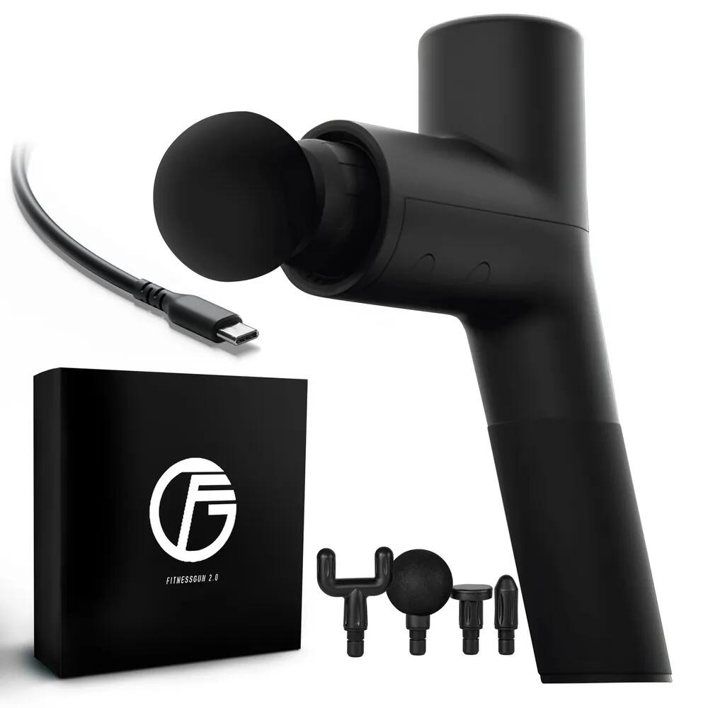 Pistolet do masażu Gymtastic Gymgun Fit 2.0, 4 głowice, 6 poziomów intensywności