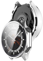 Bizon Etui z osłoną ekranu Case Watch Felipe do OnePlus Watch 3 / Oppo Watch X2, srebrne
