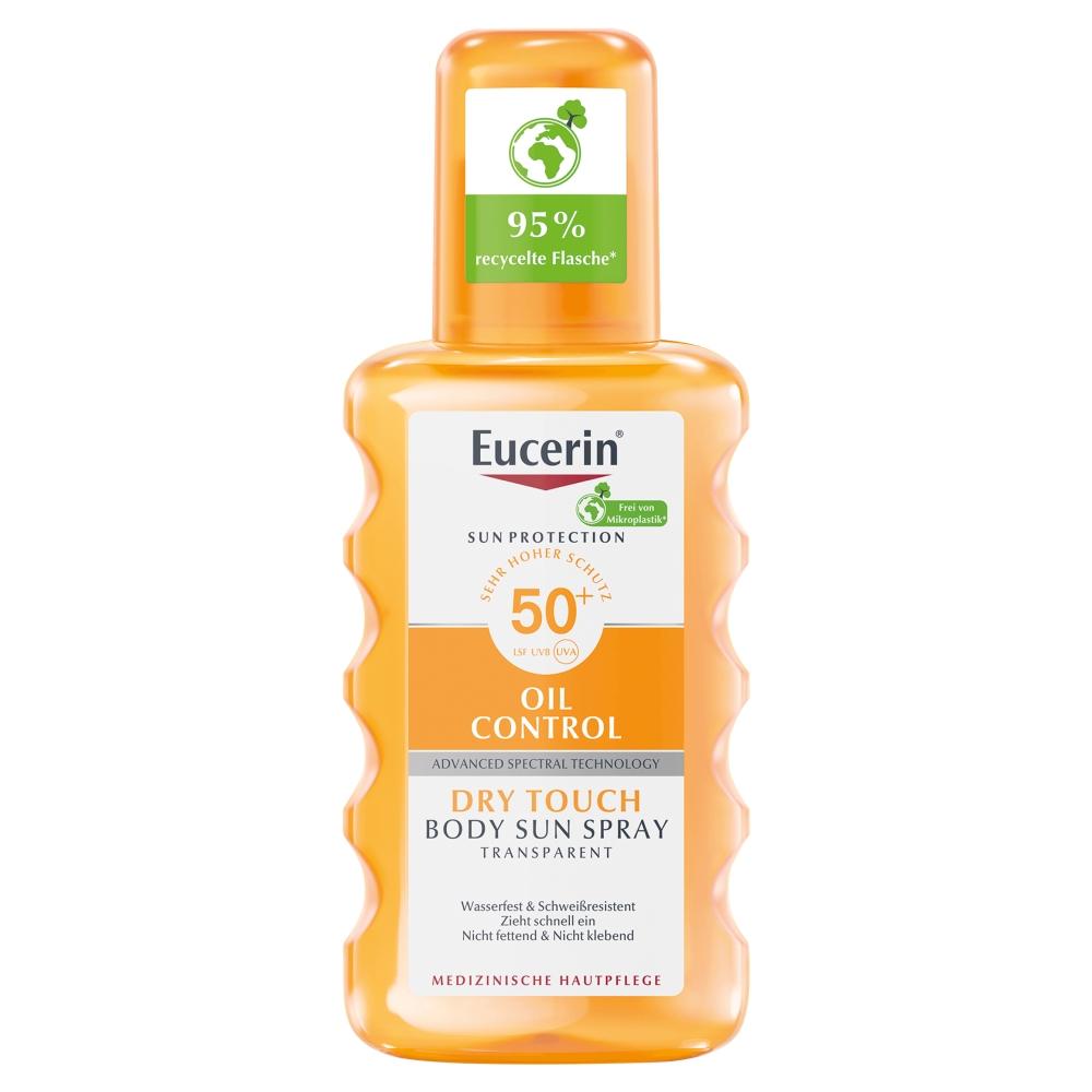 Eucerin Oil Control, Transparentny spray do ciała SPF50+