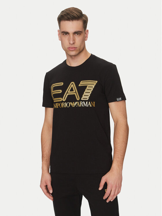 EA7 Emporio Armani T-Shirt 7M001106 AF10373 MC004 Czarny Regular Fit