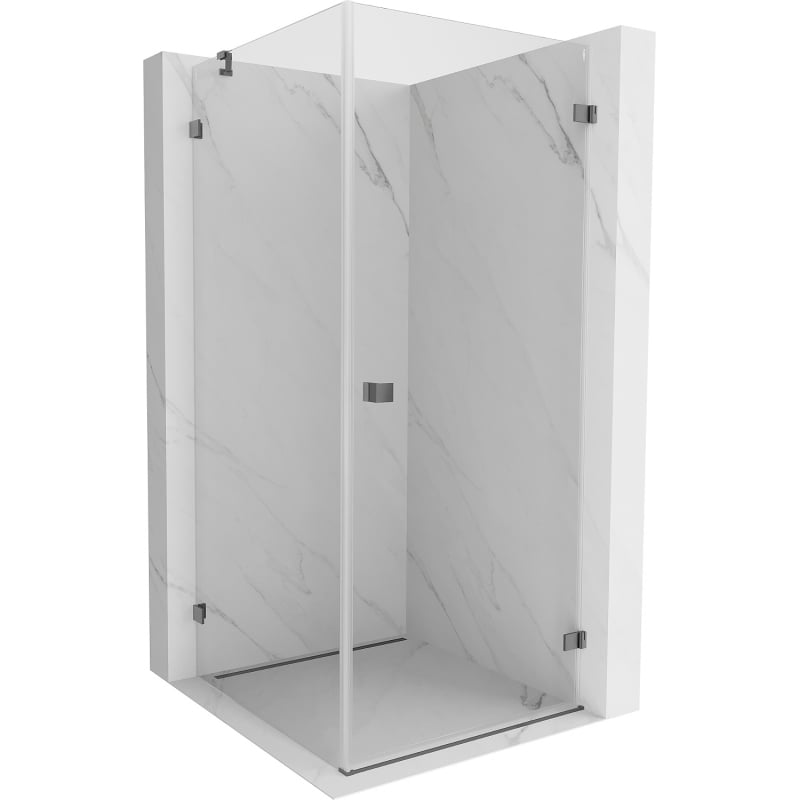 Mexen Lunar-B kabina prysznicowa uchylna prawa 80 x 80 cm, transparent, gun metal - 832-080-080-95-00-P