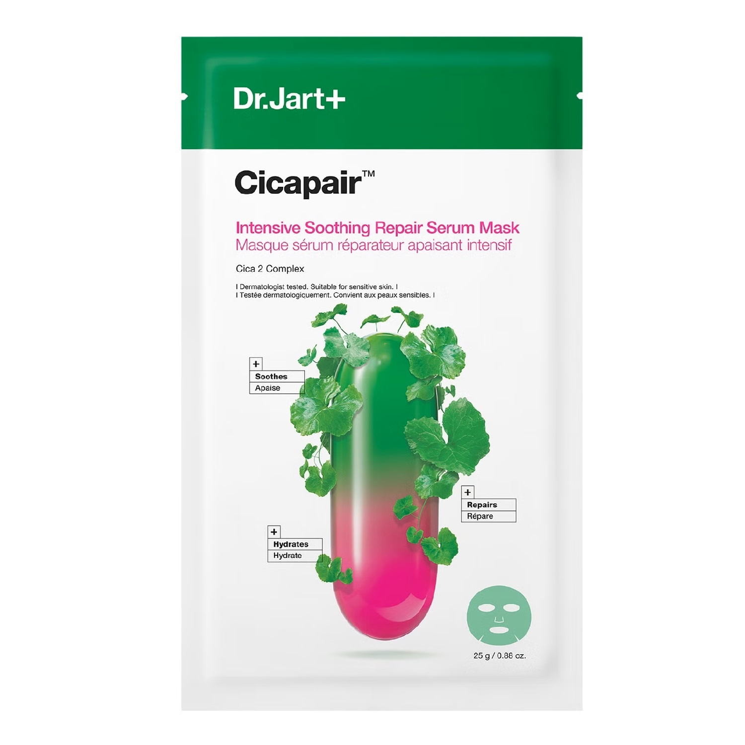 Dr.Jart+ Cicapair Intensywnie kojąca maseczka w płachcie z wąkrotką azjatycką