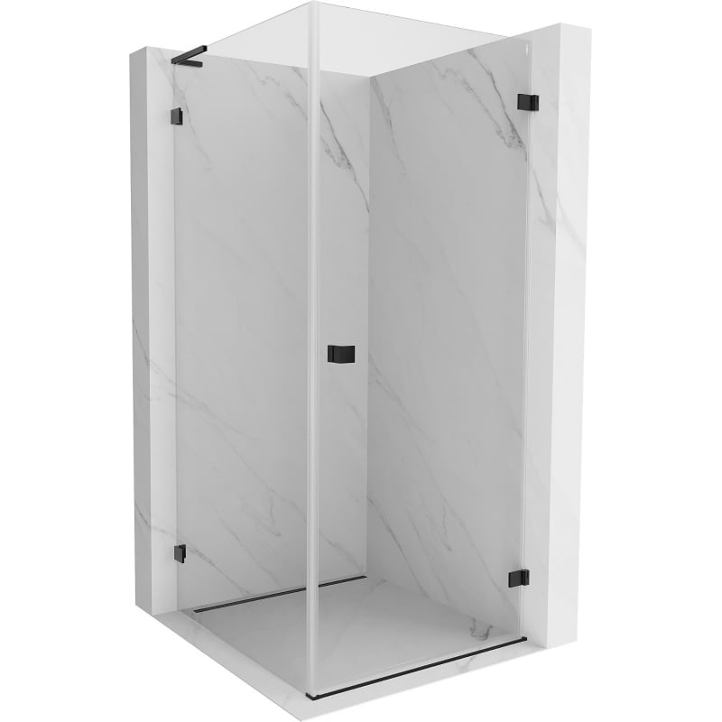 Mexen Lunar-B L kabina prysznicowa uchylna prawa 70 x 70 cm, transparent, czarna - 832L-070-070-70-00-P