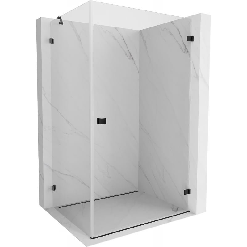 Mexen Lunar-B L kabina prysznicowa uchylna prawa 95 x 90 cm, transparent, czarna - 832L-095-090-66-00-P