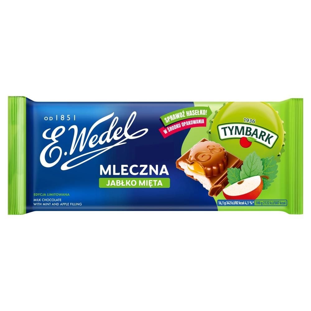 Czekolada Mleczna z nadz. jabłkowym i miętowym 289 g E.Wedel
