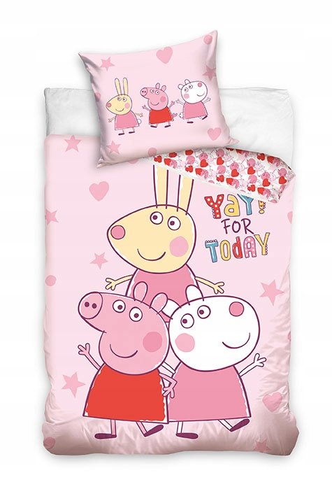 Pościel 140x200 cm Carbotex Świnka Peppa 100% bawełna