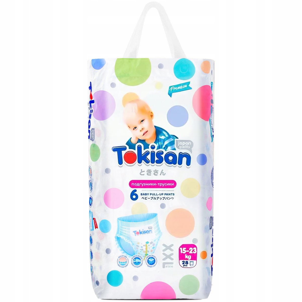 PIELUCHOMAJTKI ROZMIAR 6 15-23 kg Tokisan Premium Pants 28 szt