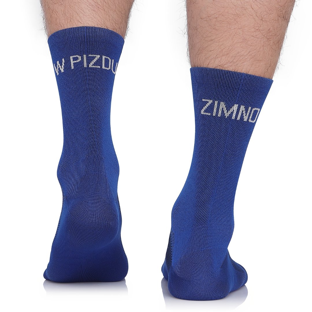 Skarpety rowerowe, kolarskie Todo Cycling Pro, W PIZ DU ZIMNO, niebieskie, sportowe, termoaktywne, 35-38