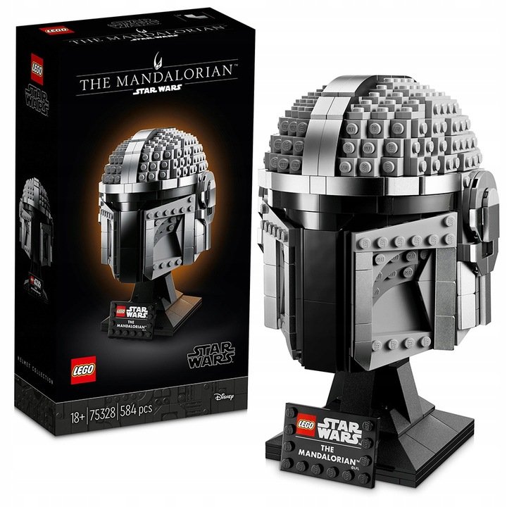LEGO STAR WARS - Gwiezdne Wojny The Mandalorian Helmet Maska Hełm Mandalorianina LEGO PREZENT DLA CHŁOPCA