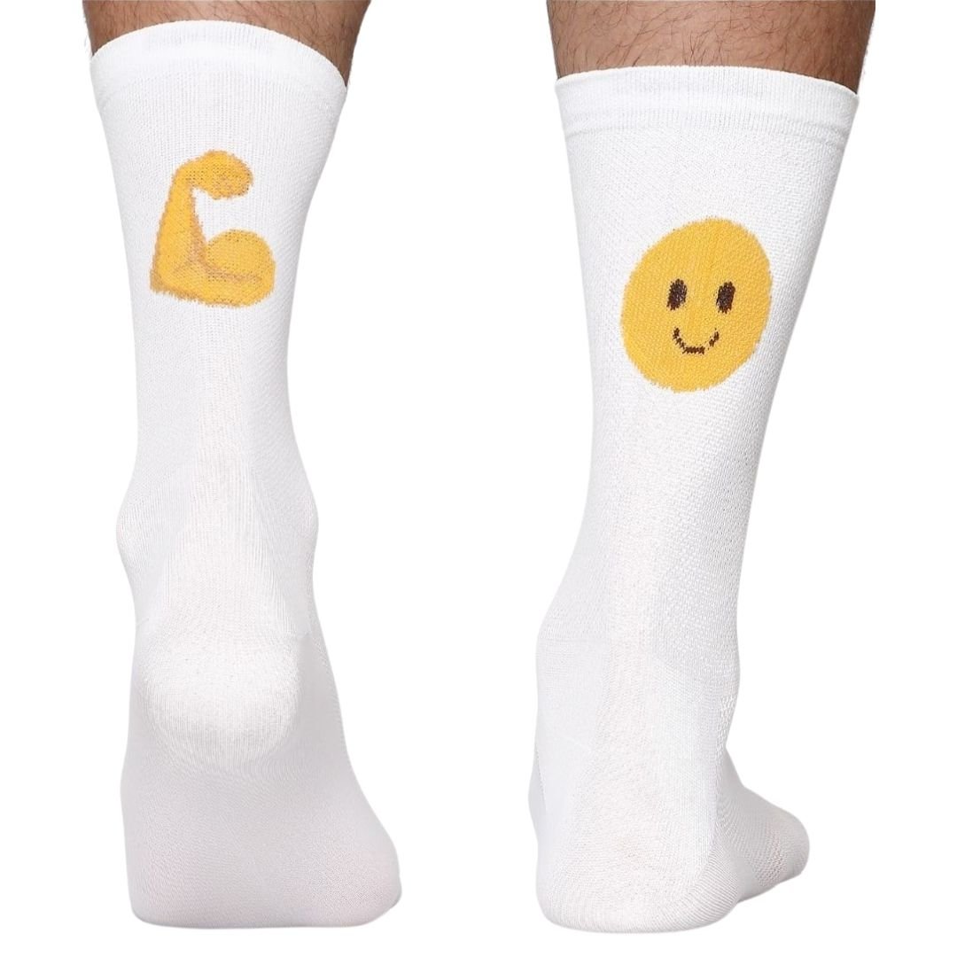 Skarpety kolarskie, rowerowe, Todo Cycling Pro Emoji, białe, sportowe, termoaktywne, 43-46