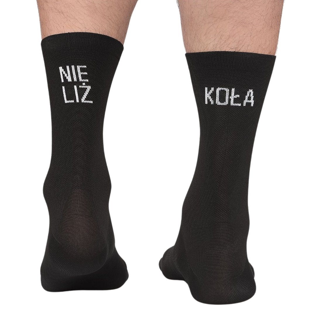Skarpety rowerowe, sportowe, Todo Cycling Pro, NIE LIŻ KOŁA, czarne, gładkie, szosowe, 35-38