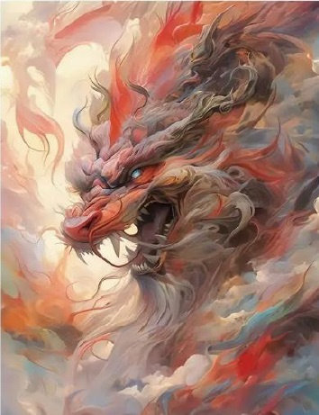 Diamentowa Mozaika Smok Z Chmur 30x40