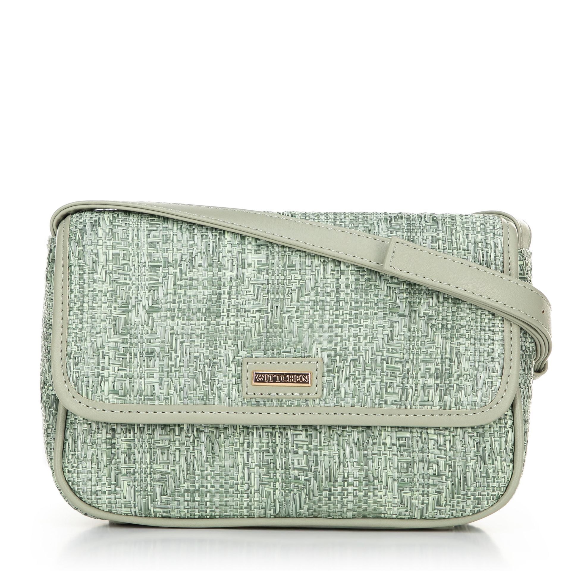Pleciona crossbody z klapą mała zielona