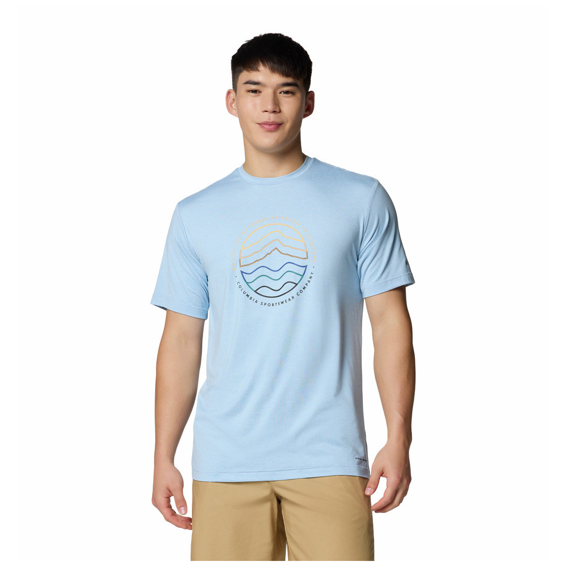 Koszulka męska Columbia Kwick Hike™ Graphic Short Sleeve Tee Rozmiar: L / Kolor: niebieski/czarny