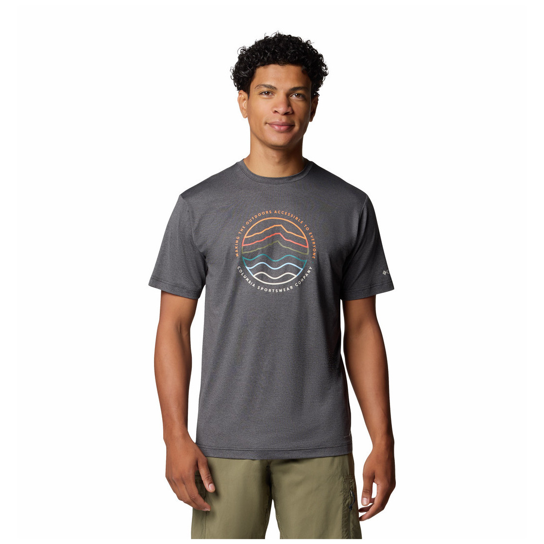 Koszulka męska Columbia Kwick Hike™ Graphic Short Sleeve Tee Rozmiar: XL / Kolor: czarny/szary