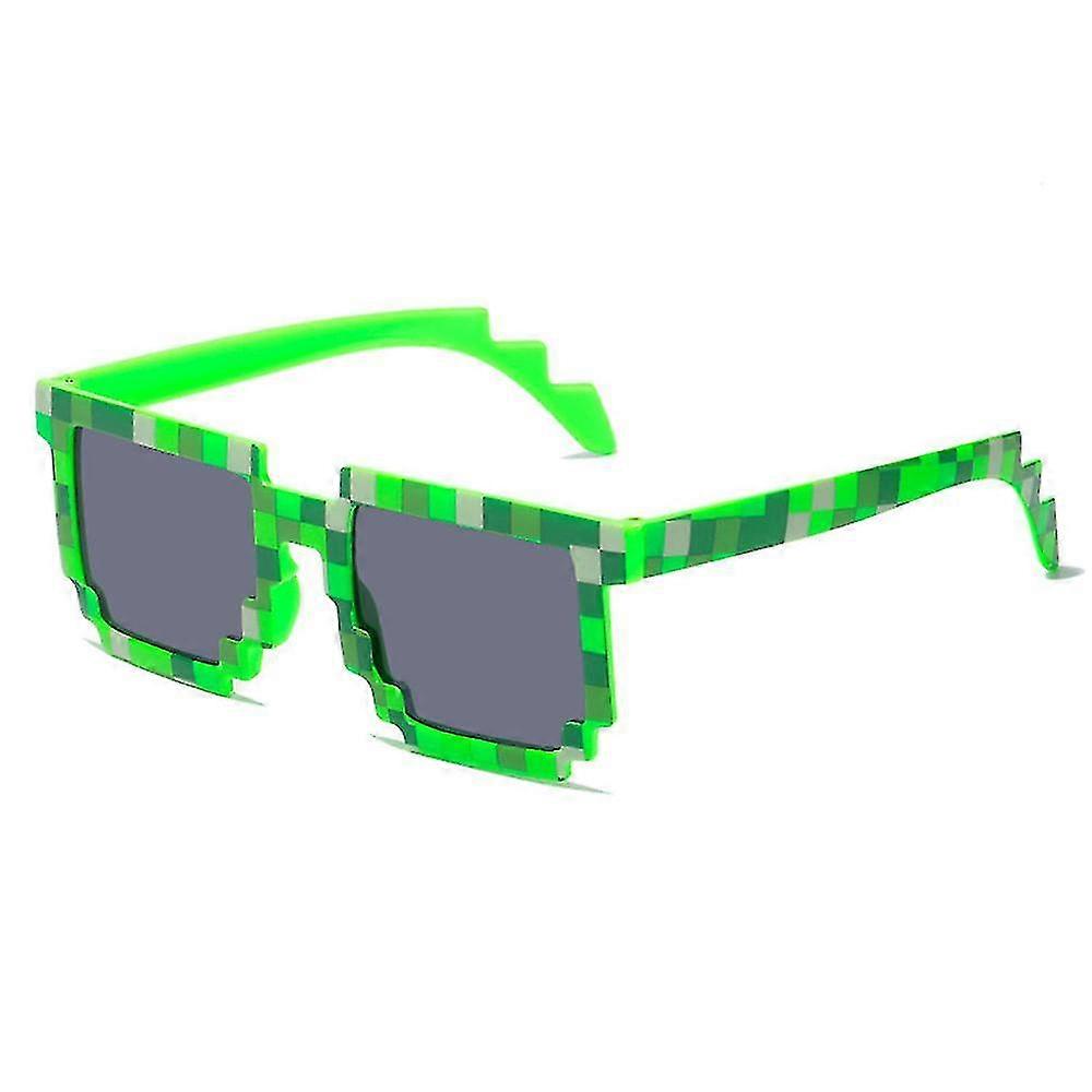 Mężczyźni Damskie Dzieci Miner Party Minecraft Okulary przeciwsłoneczne Lato Outdoor Driving Fishing Party Okulary Zielony