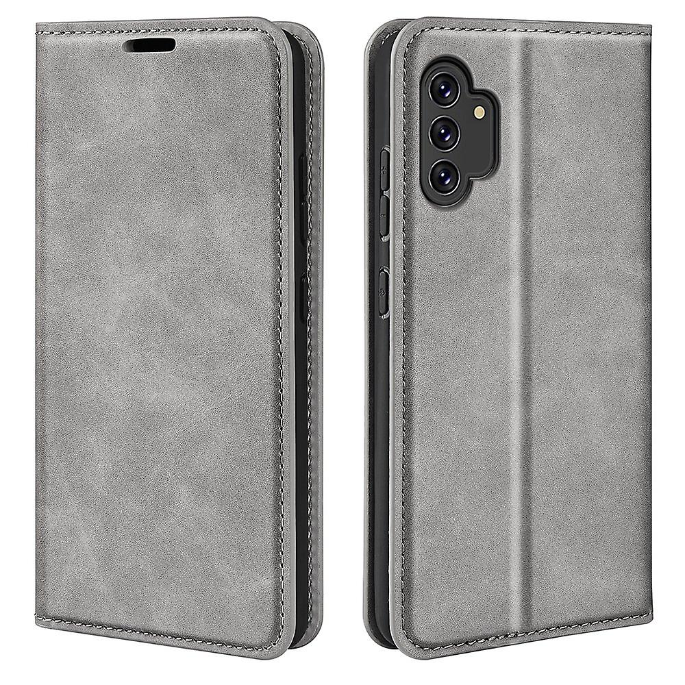 Do Samsung Galaxy A13 4G Skin-touch Portfel Etui Składany stojak Automatyczne zamykanie Klapka Etui na telefon Szary Style D Samsung Galaxy A13 4G