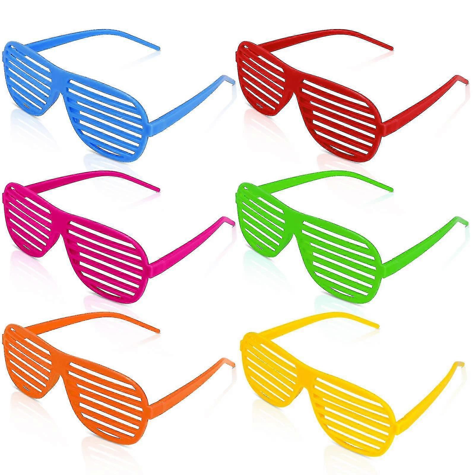 Neonowe kolorowe okulary przeciwsłoneczne dla dzieci, 6szt plastikowe okulary przeciwsłoneczne na imprezę, okulary kostiumowe do kostiumów fantazyj...
