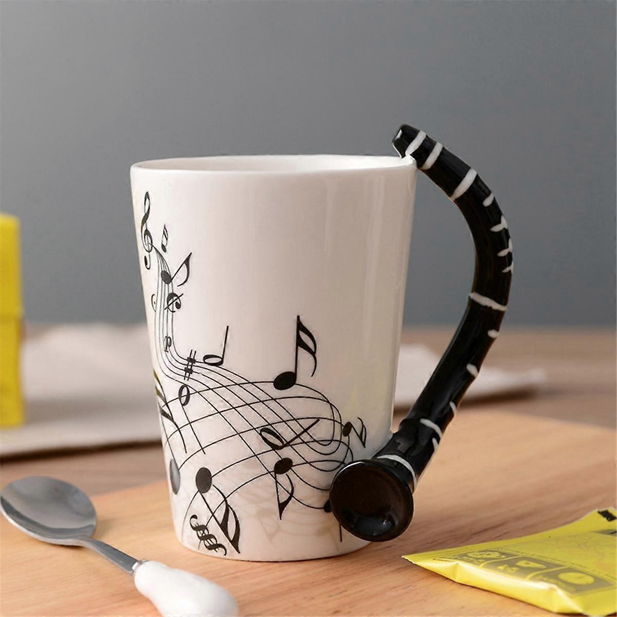 240 ml, muzyczny kubek ceramiczny śliczna kawa herbata mleko klepkowe kubki i filiżanki z uchwytem nowości prezenty, Clarine Jak pokazano